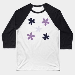 Abstract Flowers - celestial blues and purples Baseball T-Shirt